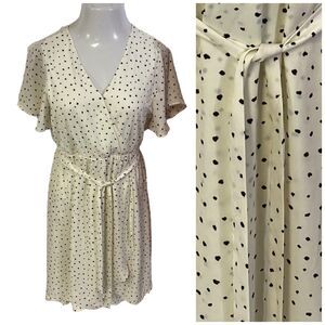 Sienna Sky Cream and Black Polka Dot Midi Dress